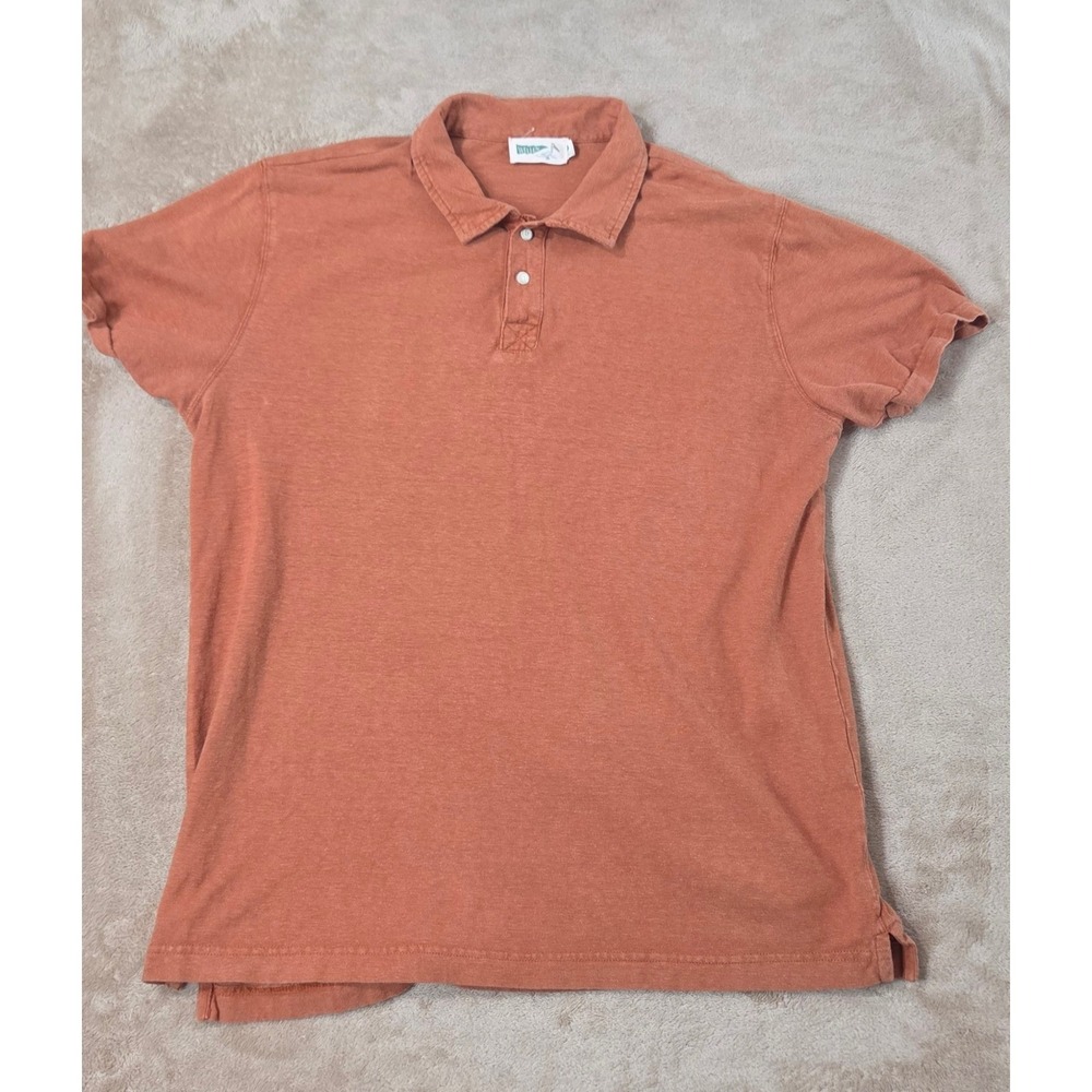 Wellen Polo Shirt Mens Medium Brown Hemp Organic Cotton Short Sleeve W150001